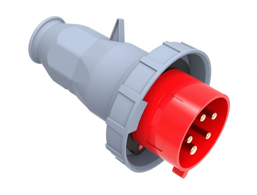 Enchufe Industrial IP67, Libre de Halogenos, Macho Volante, 380V, 32A, 3P+N+T, Bemis 6011635 — FNX — FNX