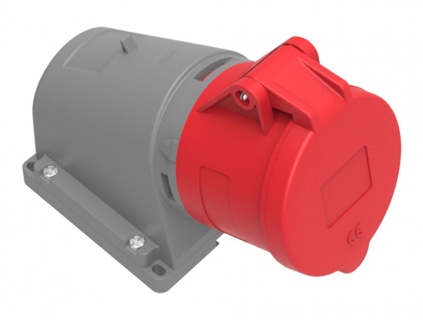 Enchufe Industrial IP44, Libre de Halogenos, Hembra Sobrepuesta, 380V, 32A, 3P+T, Bemis 6112635 — FNX — FNX