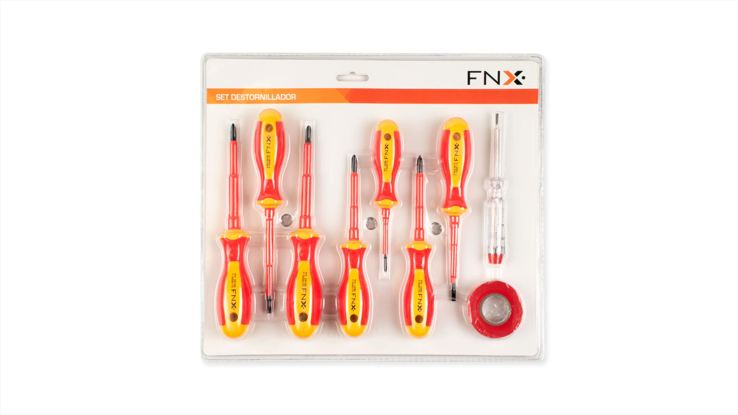 Set Juego de Destornillador Kit 9 Piezas Aisladas 3113234 — FNX — FNX