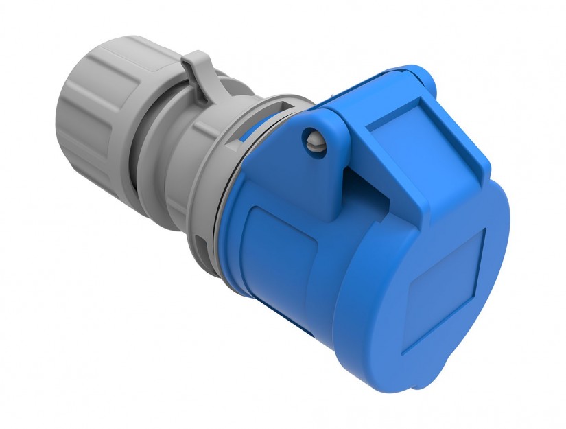 Enchufe Industrial IP44, Libre de Halogenos, Hembra Volante, 220V, 16A, 2P+T, Bemis 6210435 — FNX — FNX