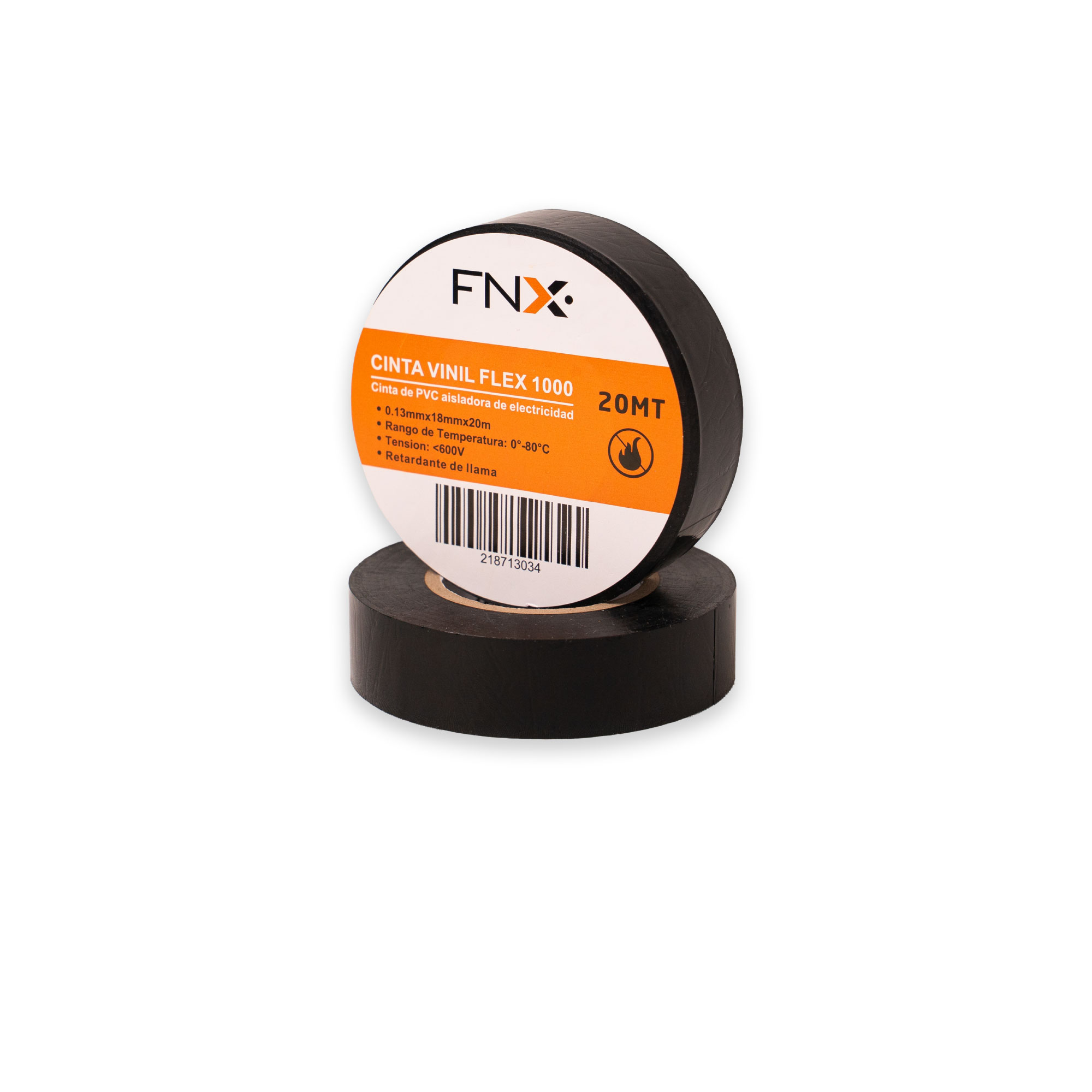 Cinta Vinil 18MMx20MT Flex 1000 Negro 218713034 — FNX — FNX