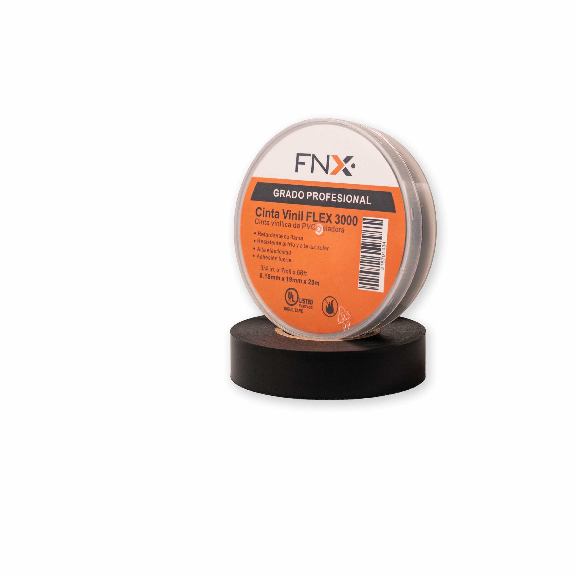 Cinta Vinil 18MMx 20 MT Flex 3000 Negro 218701434 — FNX — FNX