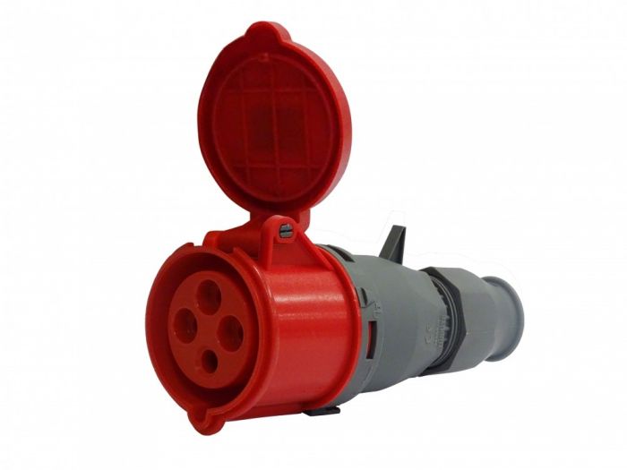 Enchufe Industrial IP44, Libre de Halogenos, Hembra Volante, 380V, 32A, 3P+T, Bemis 6211635 — FNX — FNX