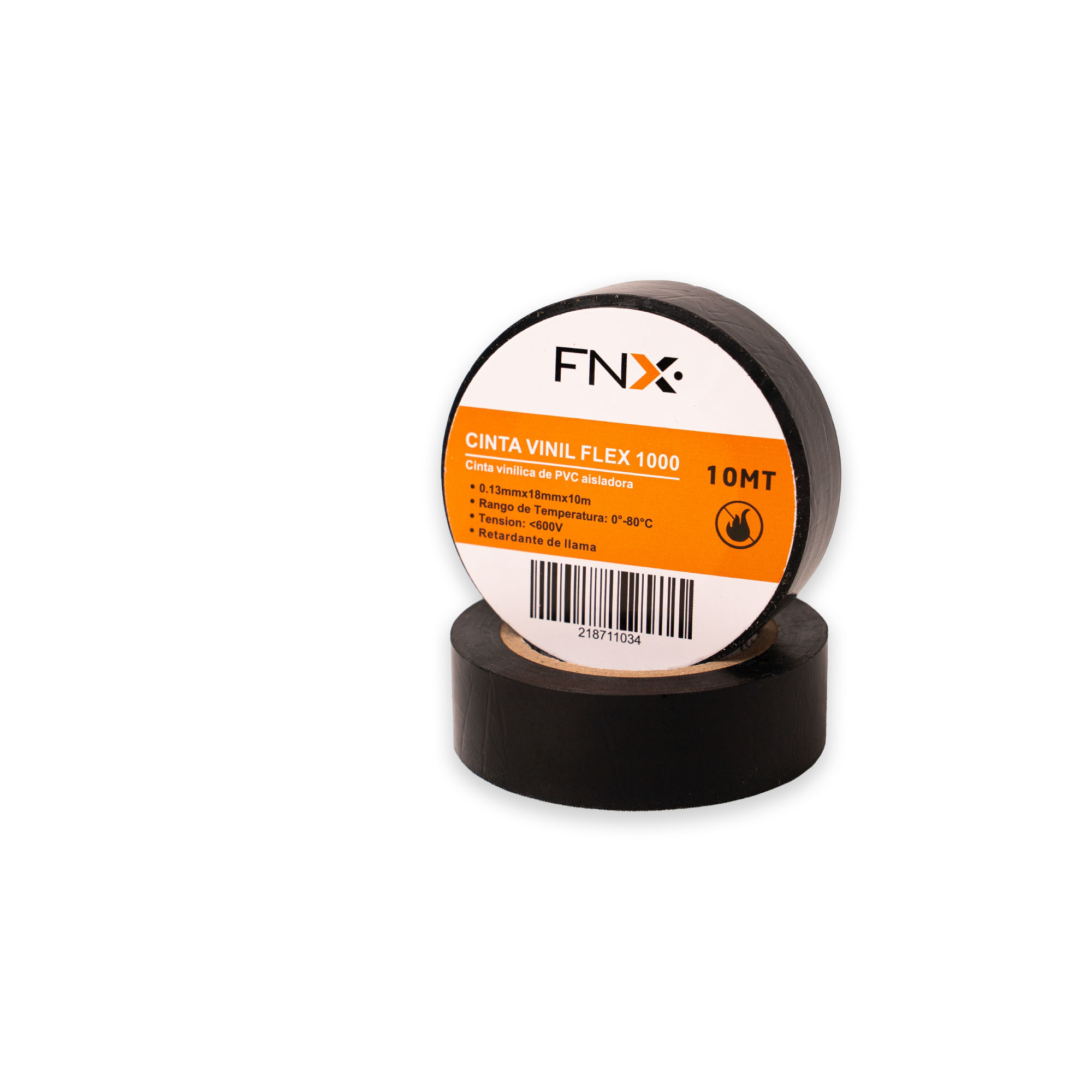 Cinta Vinil 18MMx10MT Flex 1000 Negro 218711034 — FNX — FNX