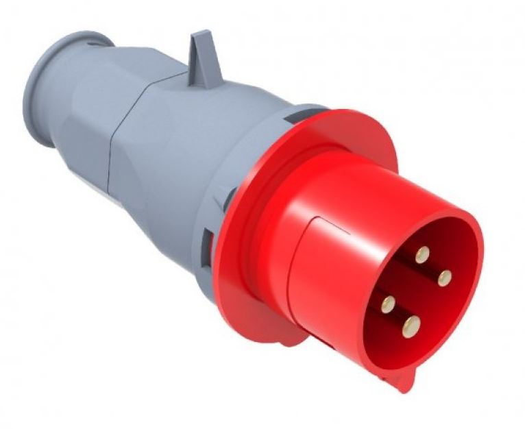 Macho Industrial Volante 380V 32A 3P+TIP44 Libre de Halogenos Bemis 6011835 — FNX — FNX