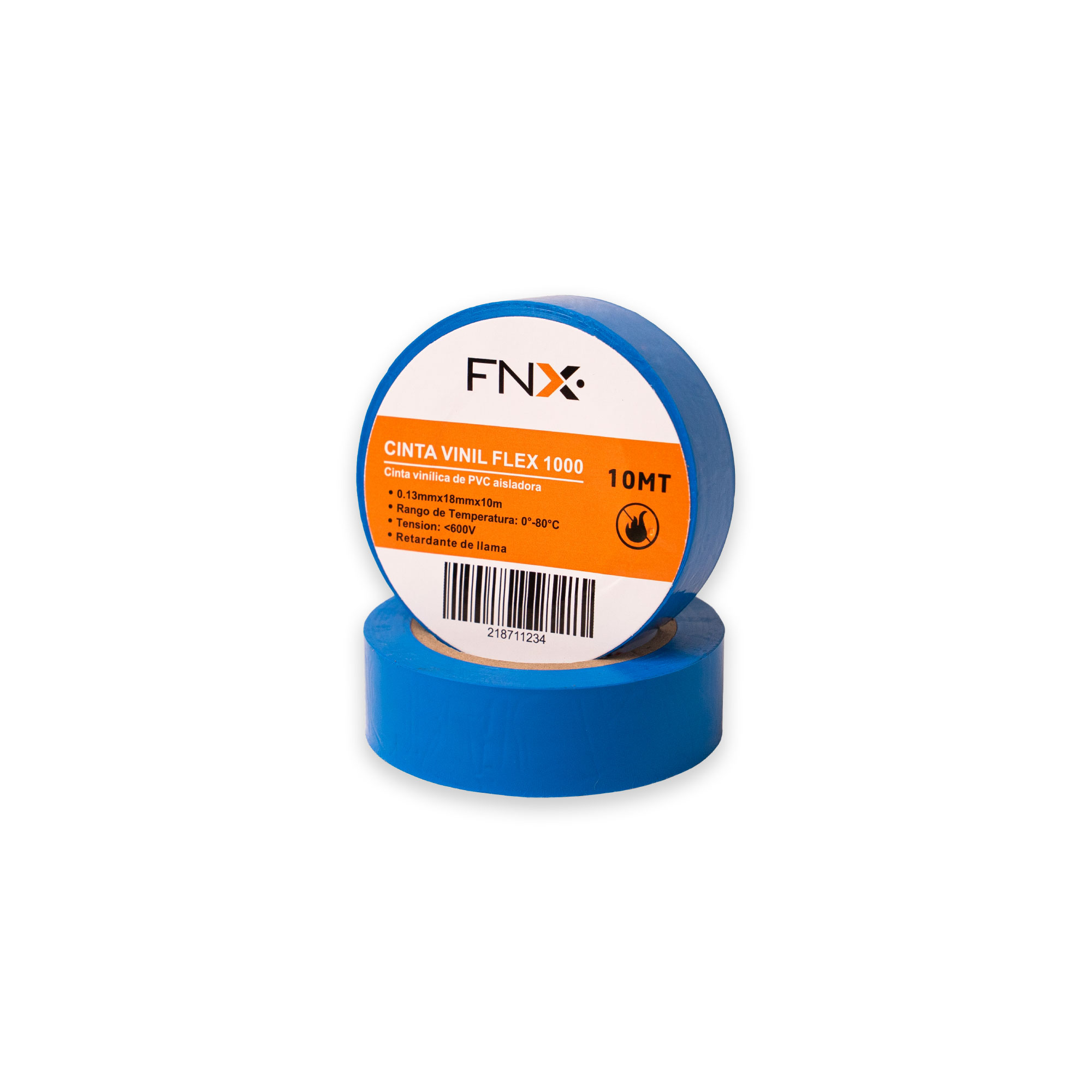Cinta Vinil 18MMx10MT Flex 1000 Azul 218711234 — FNX — FNX