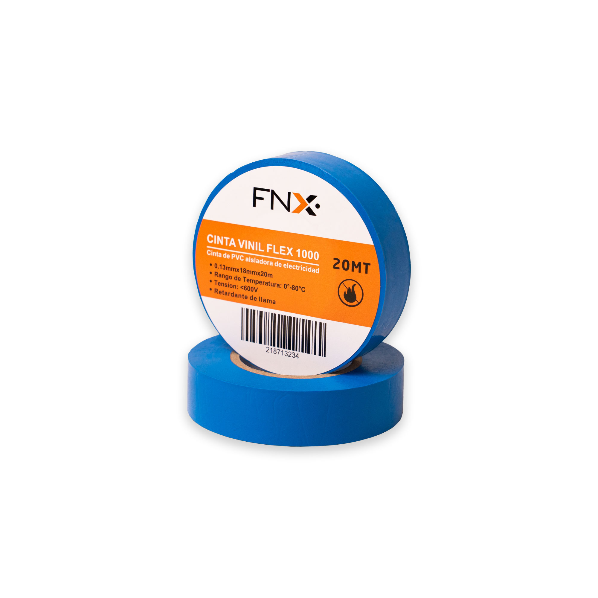 Cinta Vinil 18MMx20MT Flex 1000 Azul 218713234 — FNX — FNX