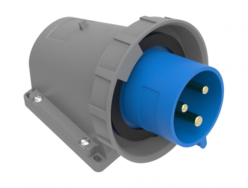 Enchufe Industrial IP67, Libre de Halogenos, Macho Sobrepuesto, 220, 32A, 2P+T, Bemis 6512035 — FNX — FNX