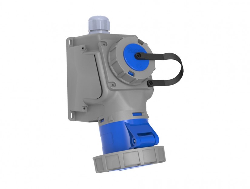 Enchufe Industrial IP67, Libre de Halogenos, Hembra Sobrepuesta, 220V, 32A, 2P+T, Bemis 6112035 — FNX — FNX
