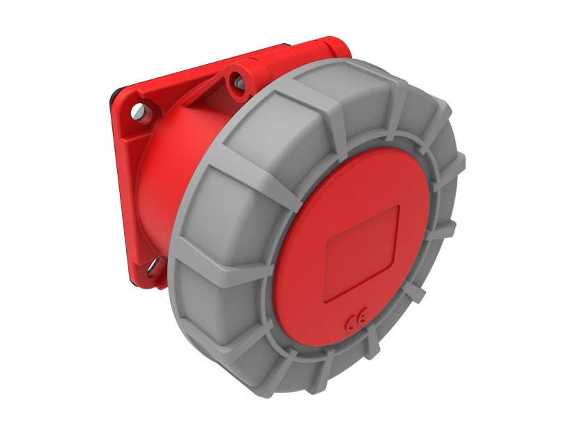Enchufe Industrial IP67, Libre de Halogenos, Hembra Embutida, 380V, 32A, 3P+T, Bemis 6312435 — FNX — FNX