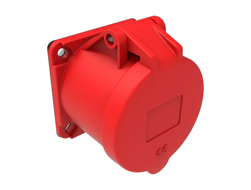 Enchufe Industrial IP44, Libre de Halogenos, Hembra Embutida, 380V, 32A, 3P+T, Bemis BC1-3504-2413 — FNX — FNX