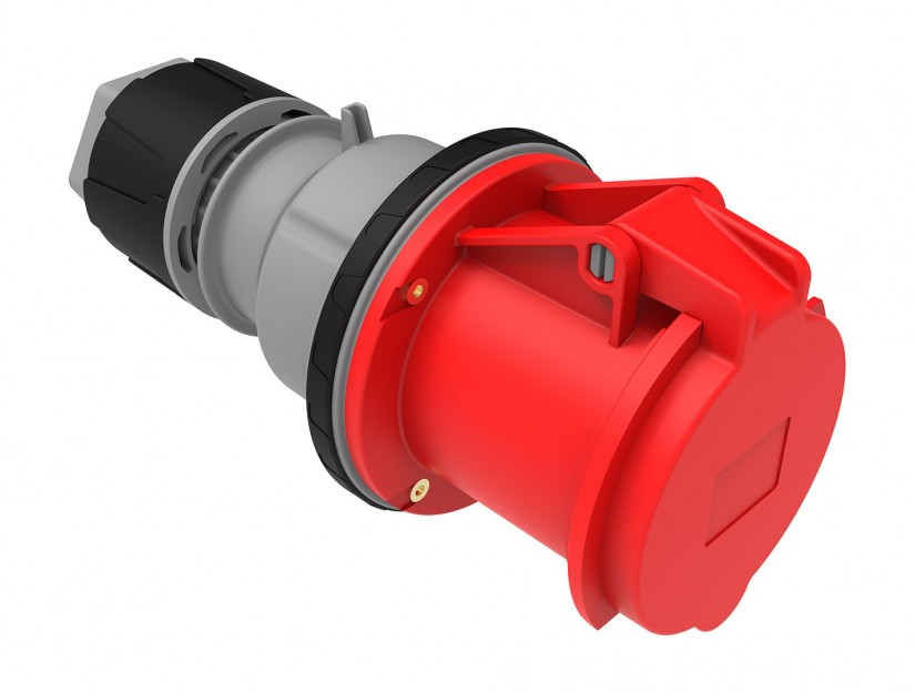 Enchufe Industrial IP44, Libre de Halogenos, Hembra Volante, 380V, 63A, 3P+T, Bemis 6212635 — FNX — FNX