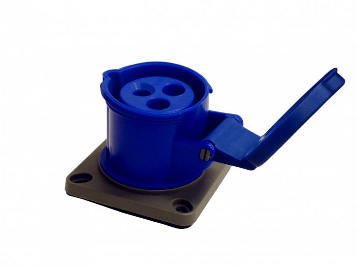 Enchufe Industrial IP44, Libre de Halogenos, Hembra Embutida, 220V, 16A, 2P+T, Bemis 6311035 — FNX — FNX