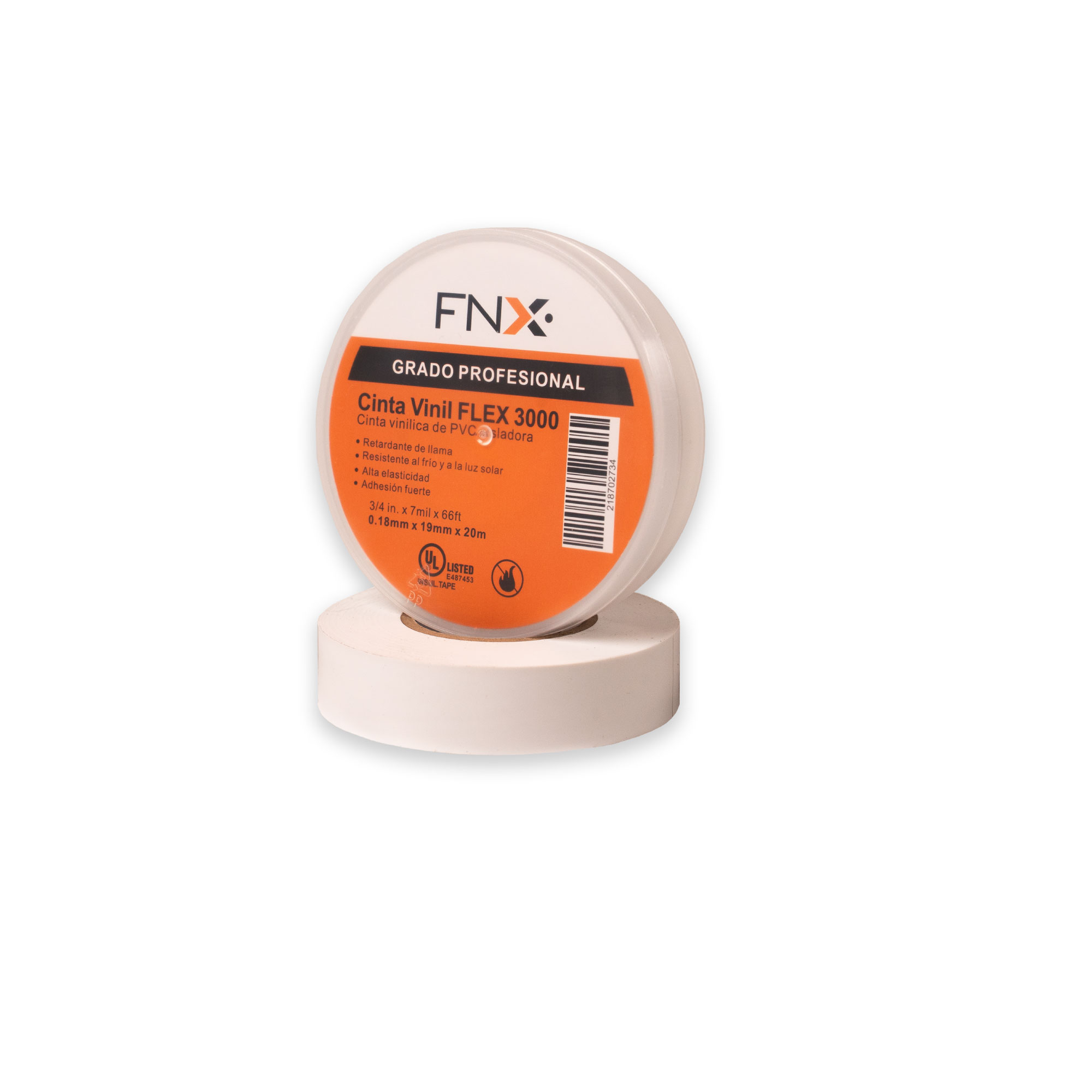 Cinta Vinil 18MMx 20 MT Flex 3000 Blanco 218702734 — FNX — FNX