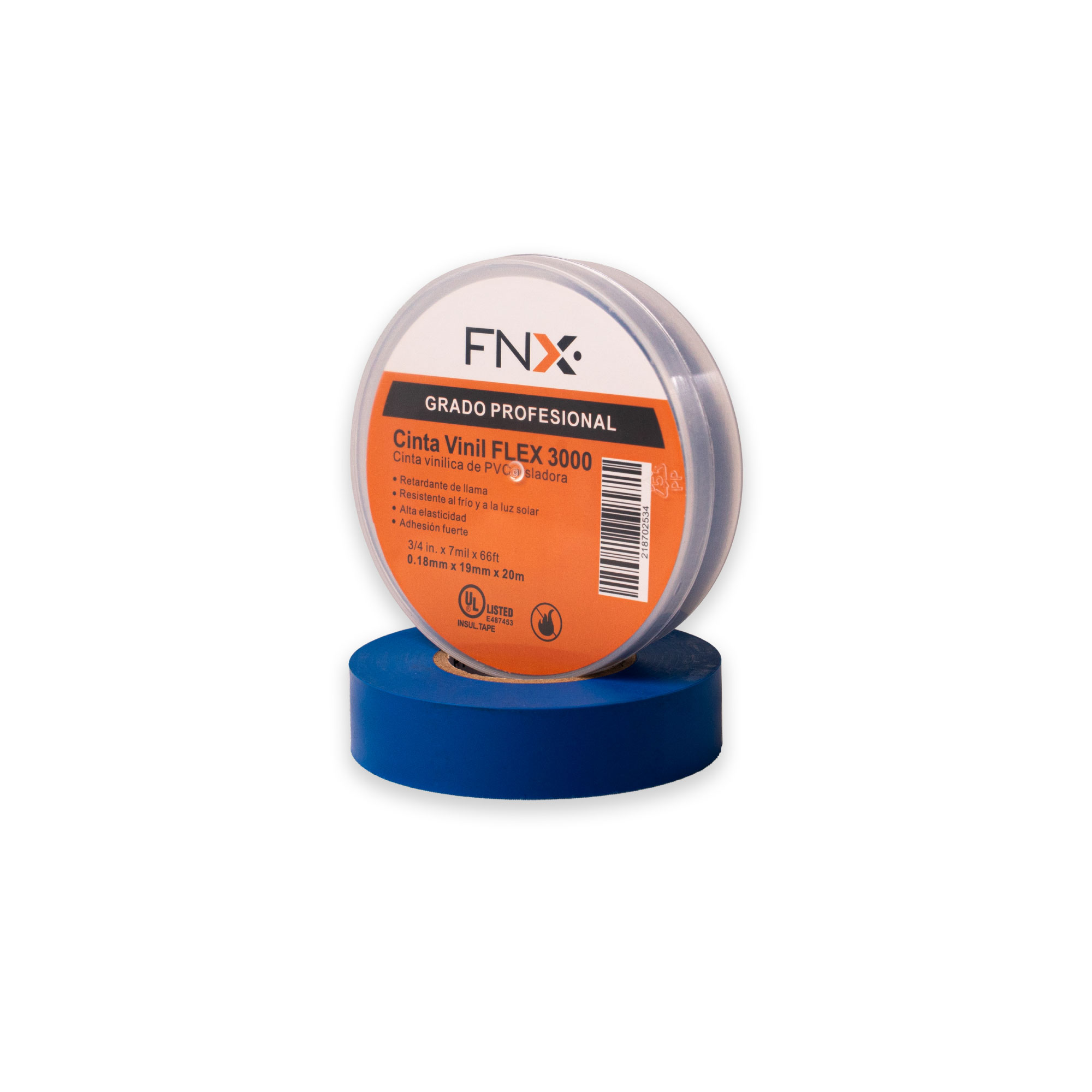 Cinta Vinil 18MMx 20 MT Flex 3000 Azul 218702534 — FNX — FNX