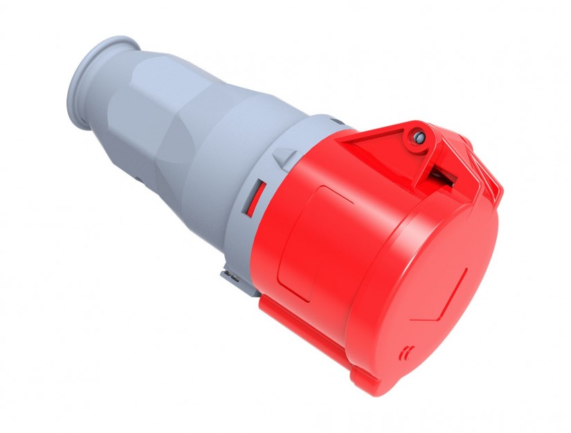 Enchufe Industrial IP44, Libre de Halogenos, Hembra Volante, 380V, 32A, 3P+N+T, Bemis 6211835 — FNX — FNX