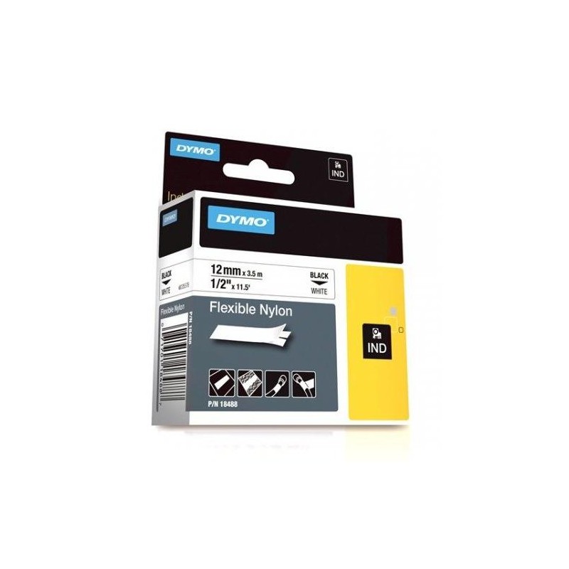 Cinta Nylon Flex 12mm X 3.5M Fondo Bl/texto Ne Para Rhino 4200-6000 18488 (49400136) — Otras Marcas