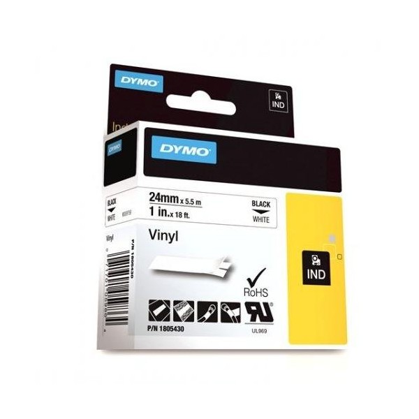 Cinta Vinilo 24mm X 5.5M Fondo Bl/texto Ne Para Rhino 6000 1805430 (49208136) — Otras Marcas
