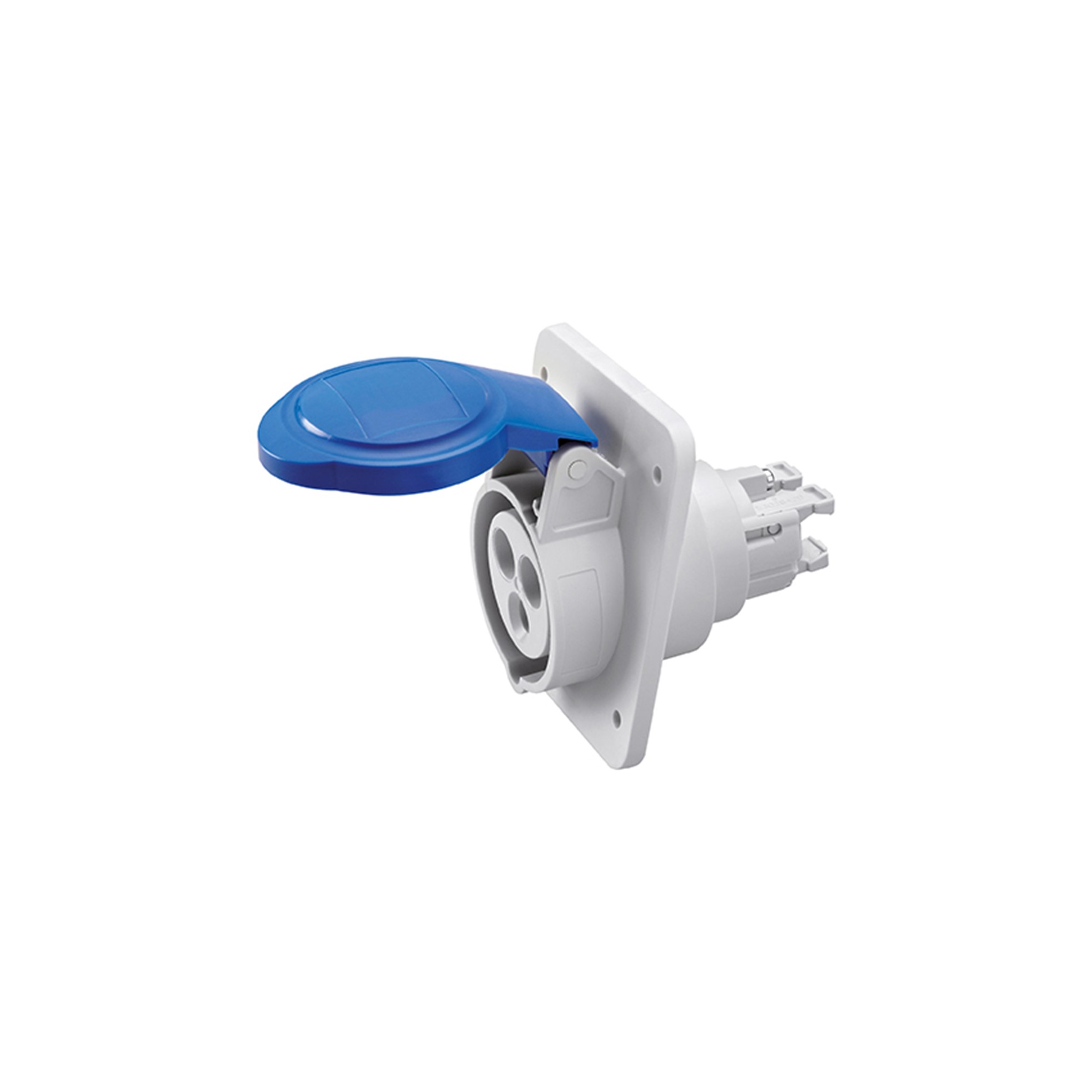 Hembra Industrial Embutida 220V 16A 10G 2P+T IP44/54 Azul Libre Mantencion GW62205FH — Gewiss — Gewiss