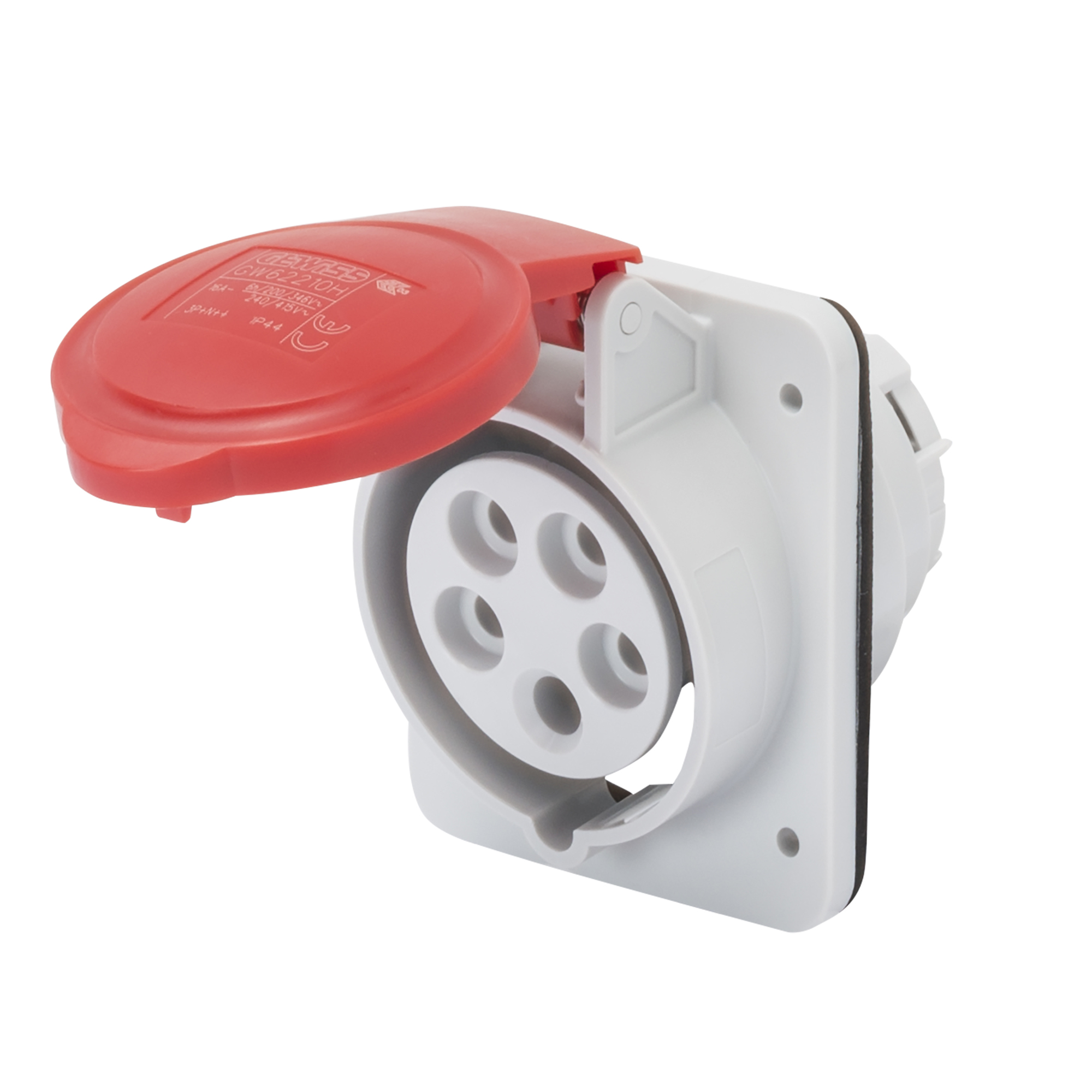 Enchufe Hembra Industrial Embutido 380V 16A 3P+T IP44/54 GW62209H — Gewiss — Gewiss