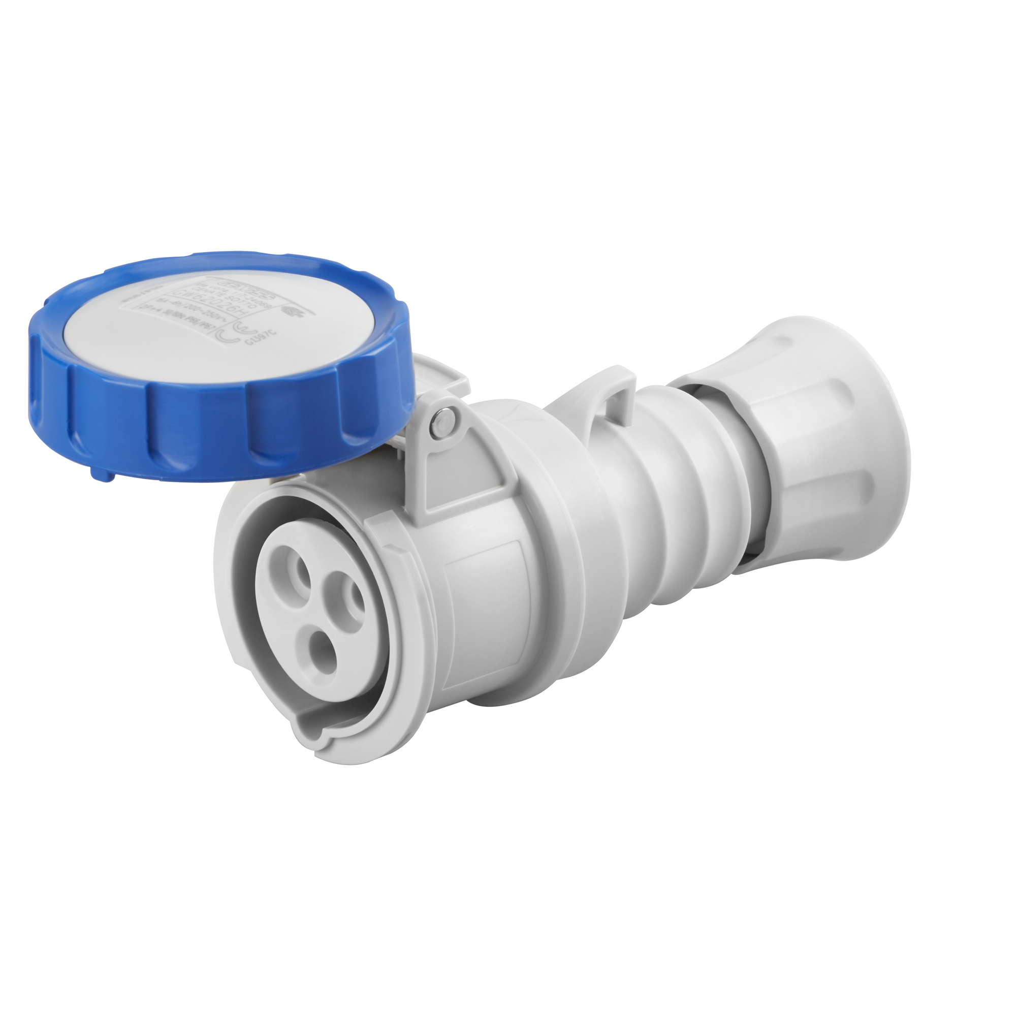 Enchufe Hembra Industrial Volante 2P+T 32A 250V IP67 GW62037H — Gewiss — Gewiss