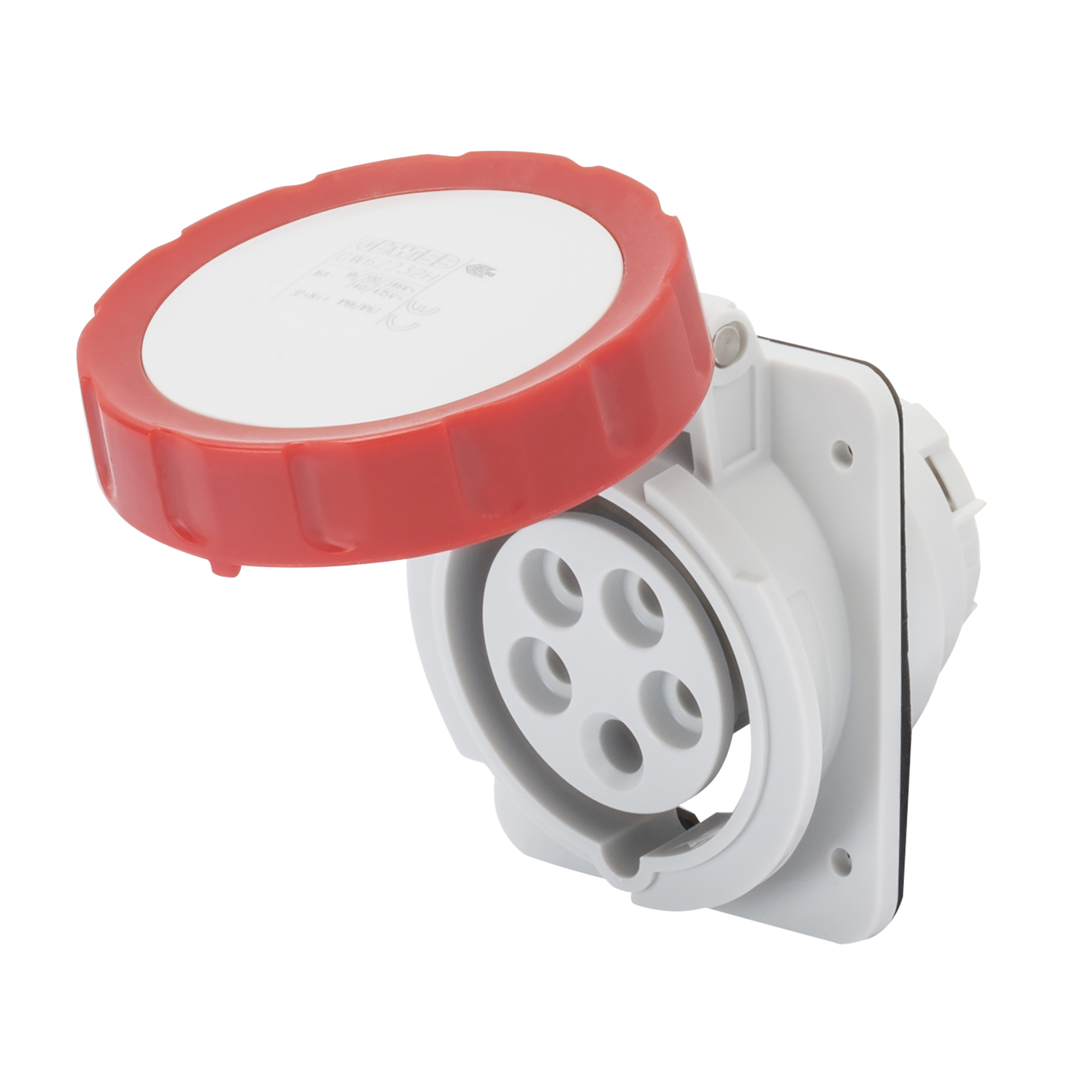 Enchufe Hembra Industrial Embutido 380V 16A 3P+N+T IP66/IP67 GW62232H — Gewiss — Gewiss
