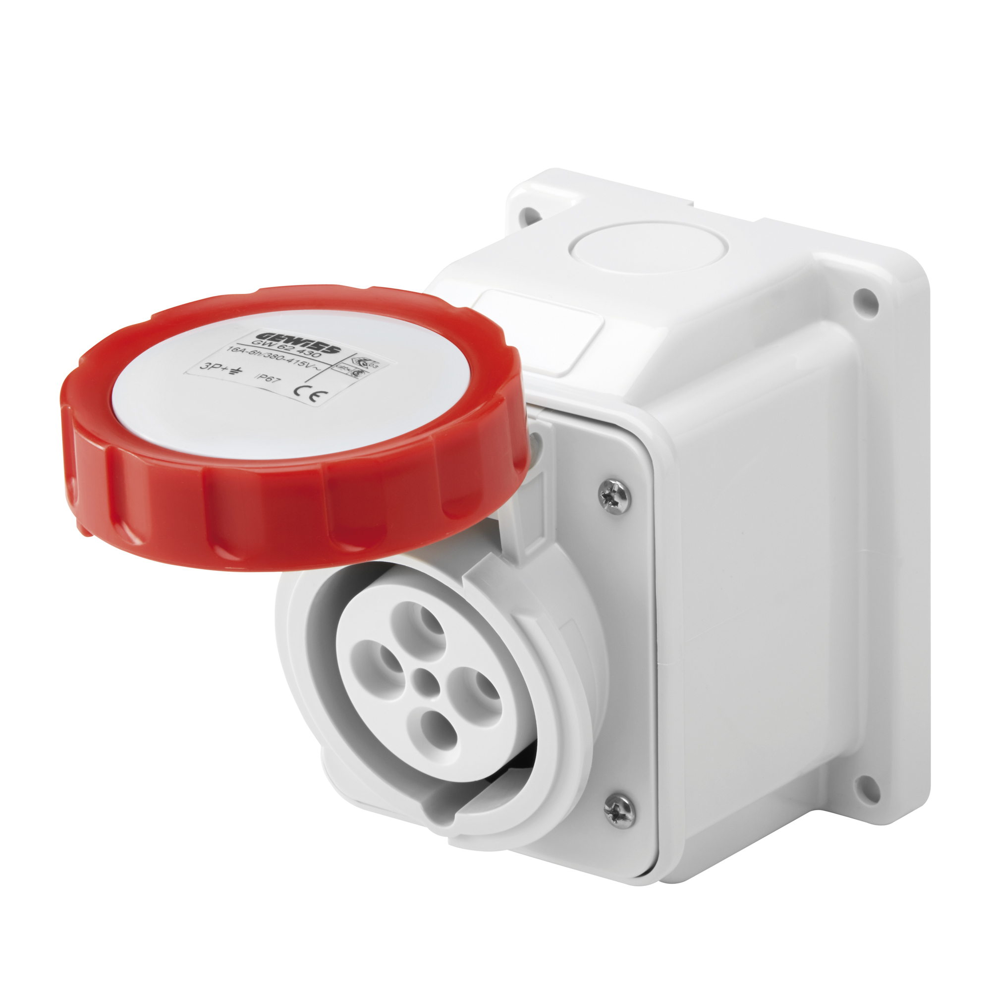 Enchufe Hembra Industrial Sobrepuesto 380V 32A 3P+T IP67 GW62441 — Gewiss — Gewiss