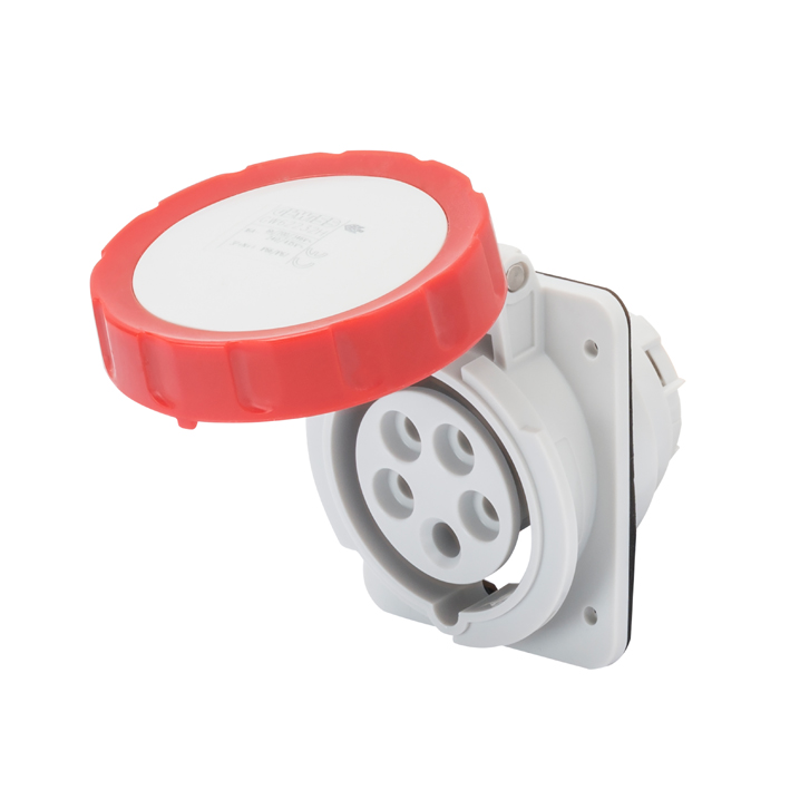 Hembra Industrial Embutida 380V 32A 10G 3P+N+T IP66/IP67 Rojo Tornillo GW62243H — Gewiss — Gewiss