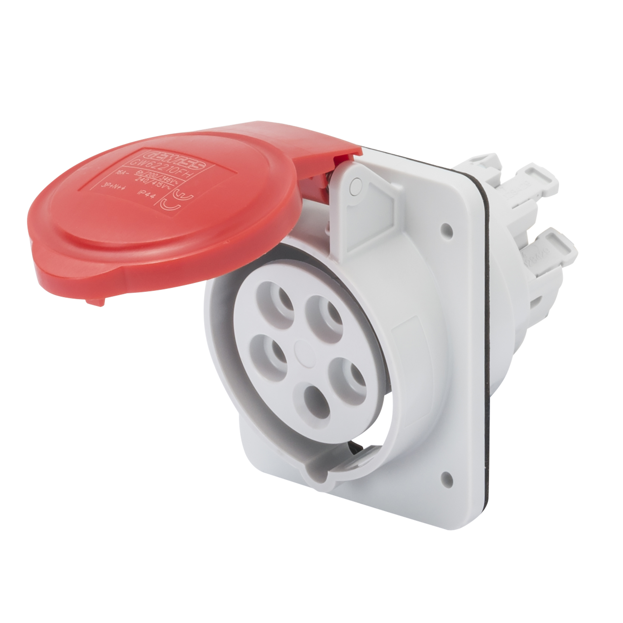 Enchufe Hembra Industrial Embutido 380V 16A 3P+T+N IP44/54 GW62210FH — Gewiss — Gewiss