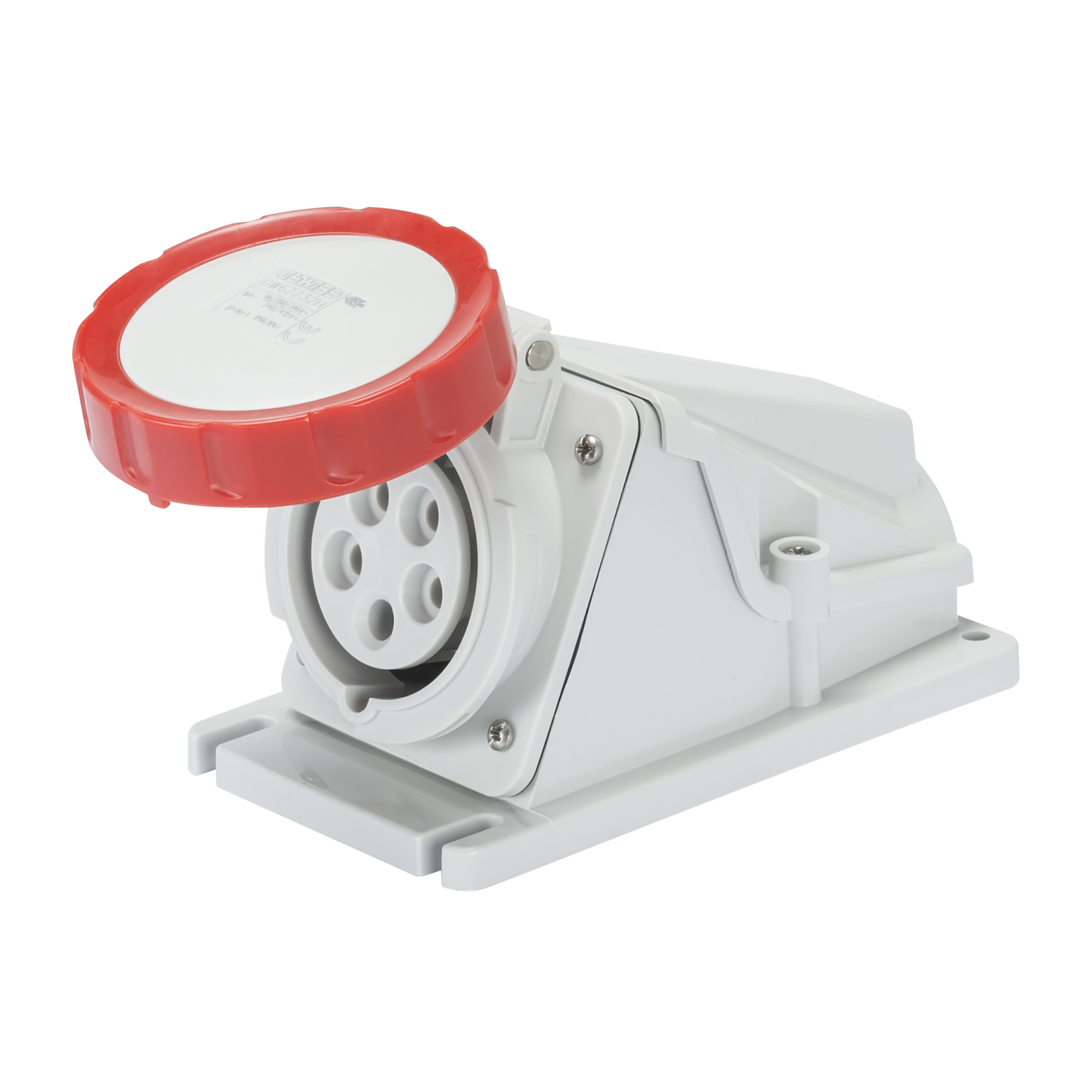 Hembra Industrial Sobrepuesto 380V 32A 90G Libre de Halogenos 3P+N+T IP67 Rojo GW62516 — Gewiss — Gewiss