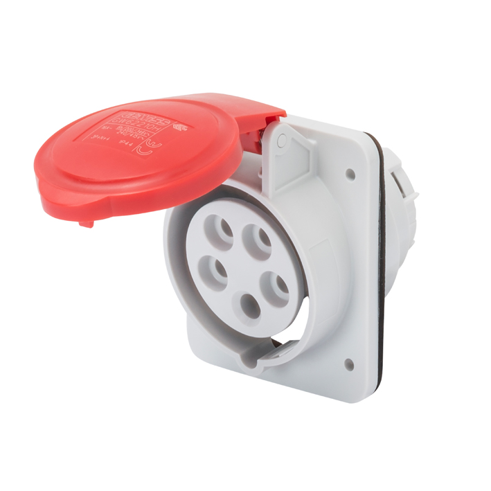 Enchufe Hembra Industrial Embutido 380V 16A 3P+T+N IP44/54 GW62210H — Gewiss — Gewiss