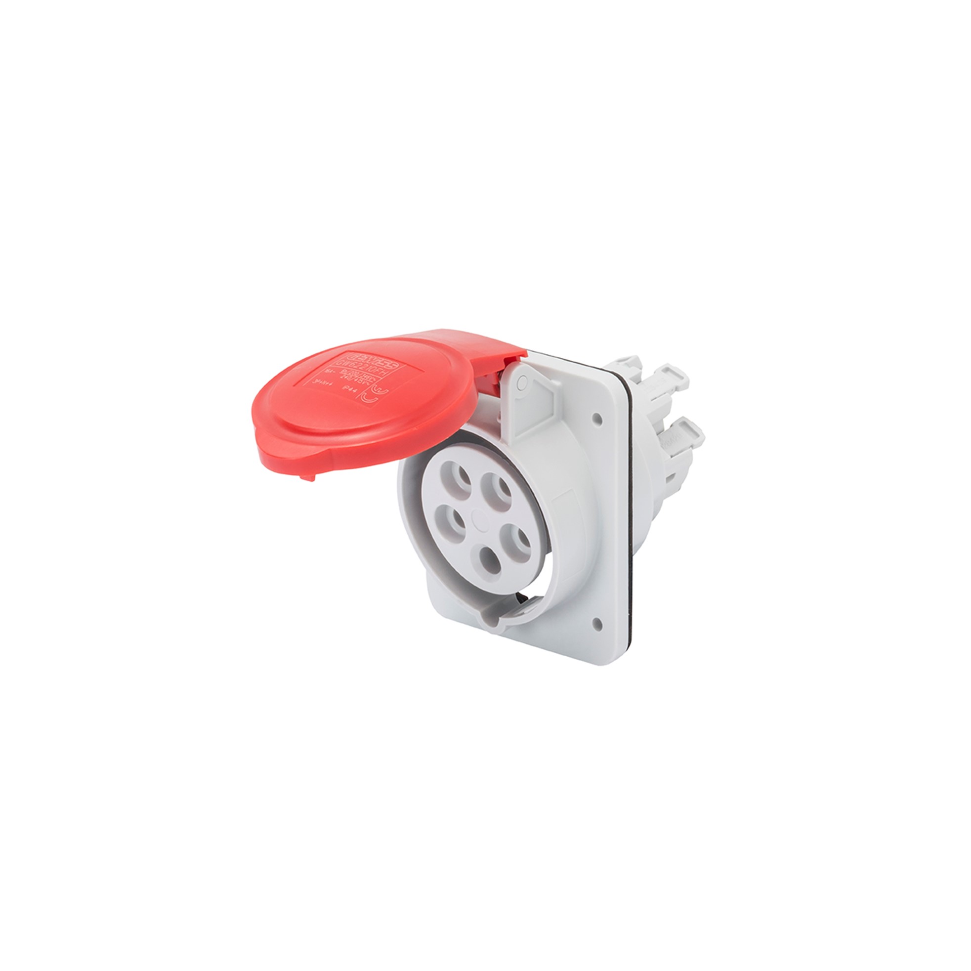 Hembra Industrial Embutida 380V 32A 10G 3P+N+T IP44/54 Rojo Libre Mantencion GW62221FH — Gewiss — Gewiss