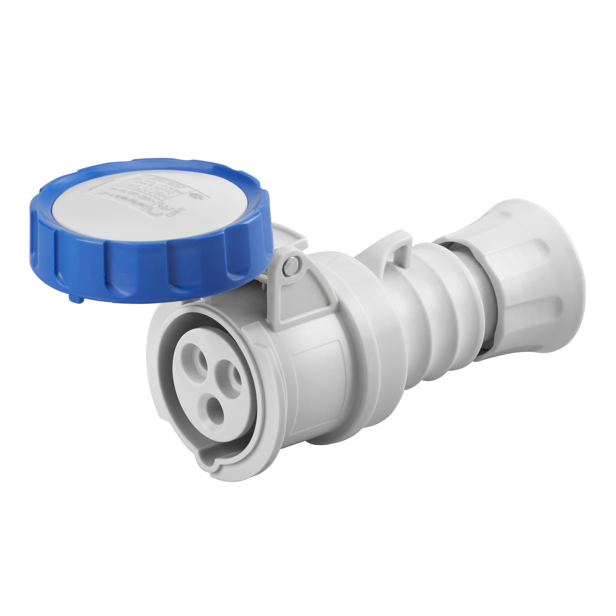 Hembra Industrial Volante 220V 16A 2P+T IP66/69 Azul Tornillo GW62026H — Gewiss — Gewiss