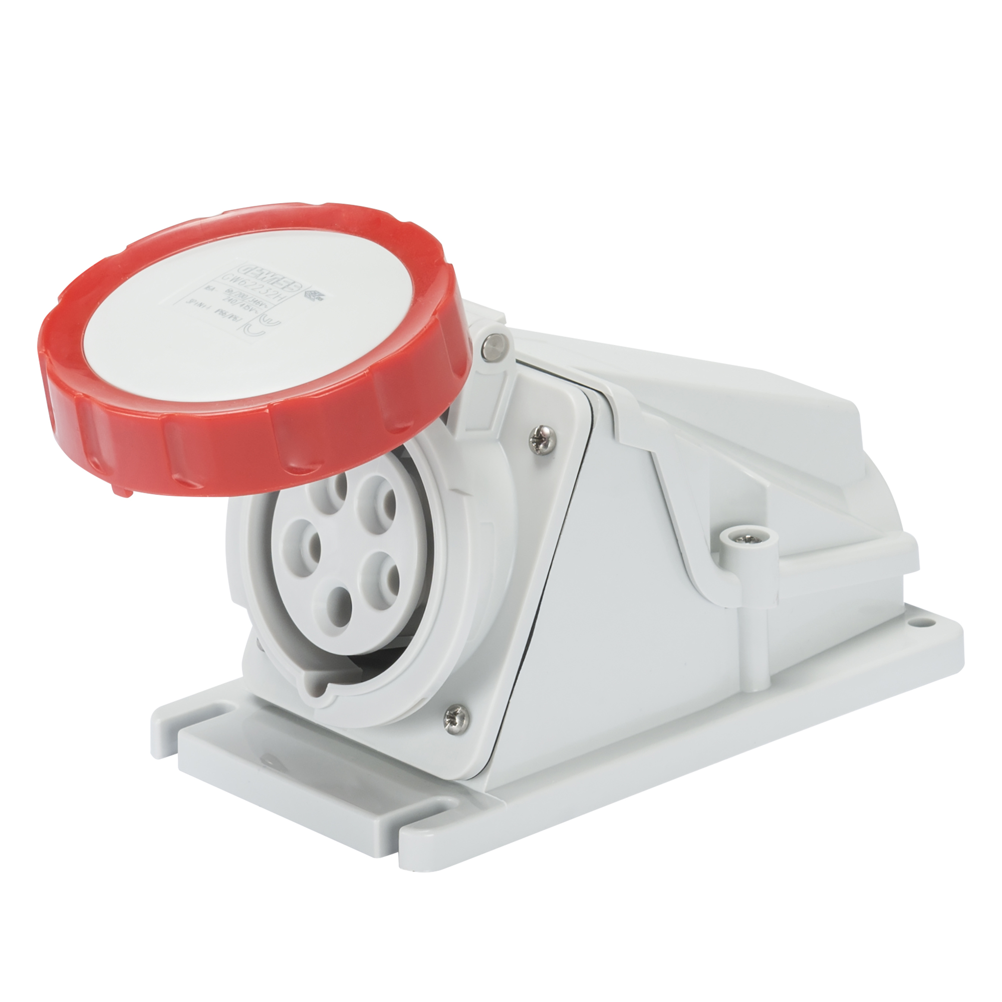 Hembra Industrial Sobrepuesto 380V 16A 90G Libre de HALOGENOS3P+N+T IP67 Rojo GW62505 — Gewiss — Gewiss
