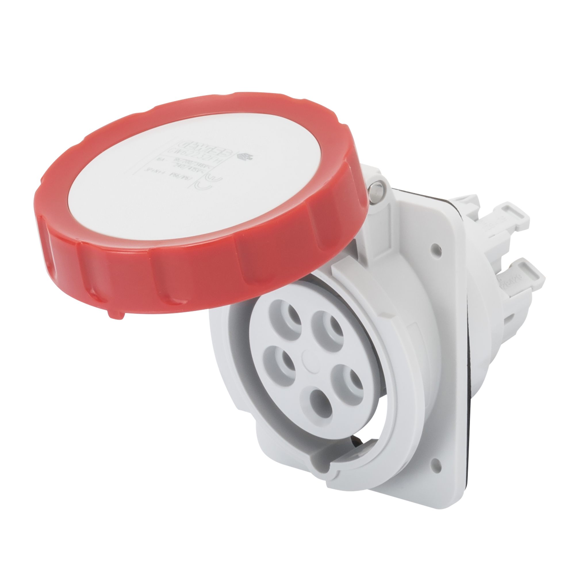 Hembra Industrial Embutida 380V 16A 10G 3P+N+T IP66/IP67 Rojo Libre Mantencion GW62232FH — Gewiss — Gewiss