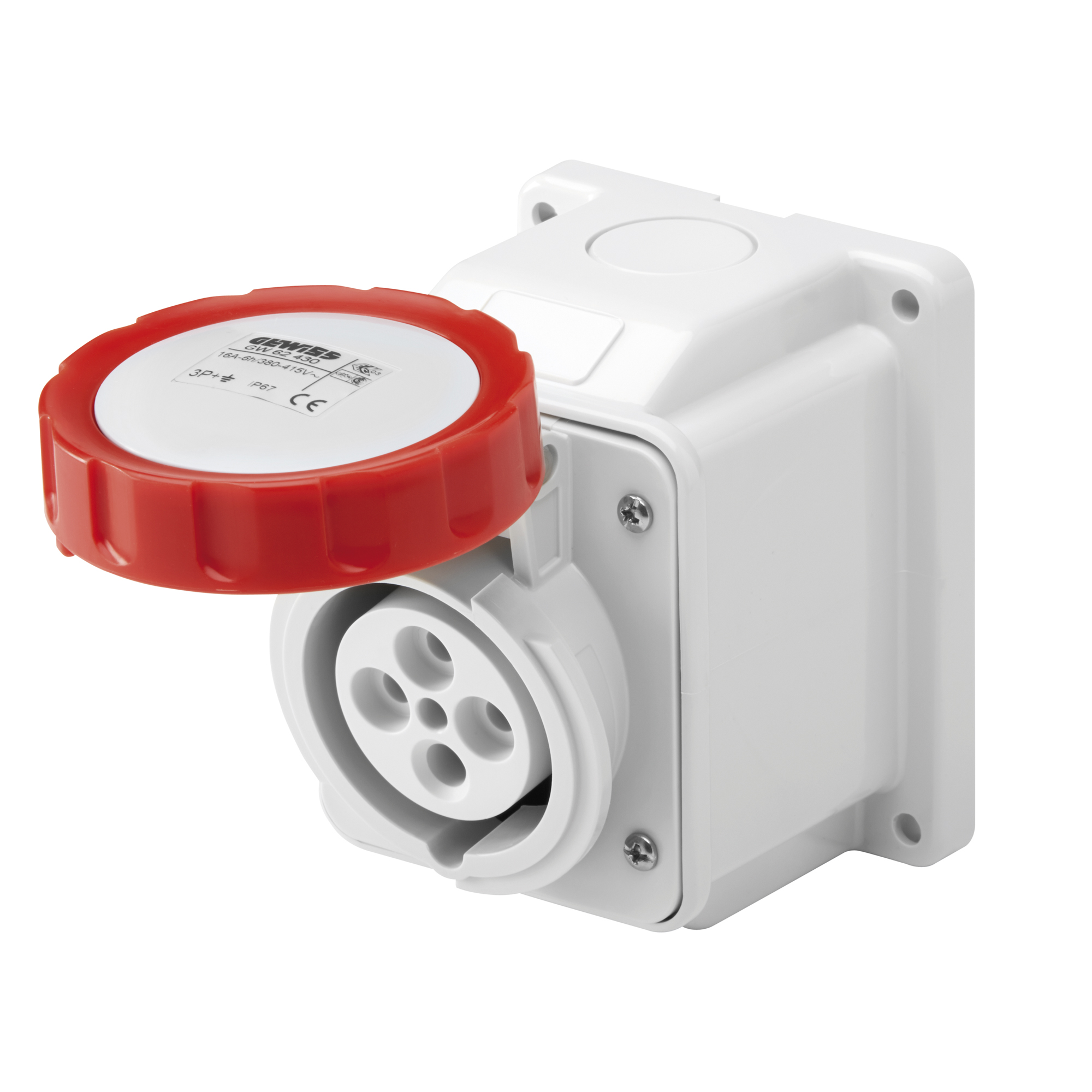 Enchufe Hembra Industrial Sobrepuesto 380V 16A 3P+T IP67 GW62430 — Gewiss — Gewiss