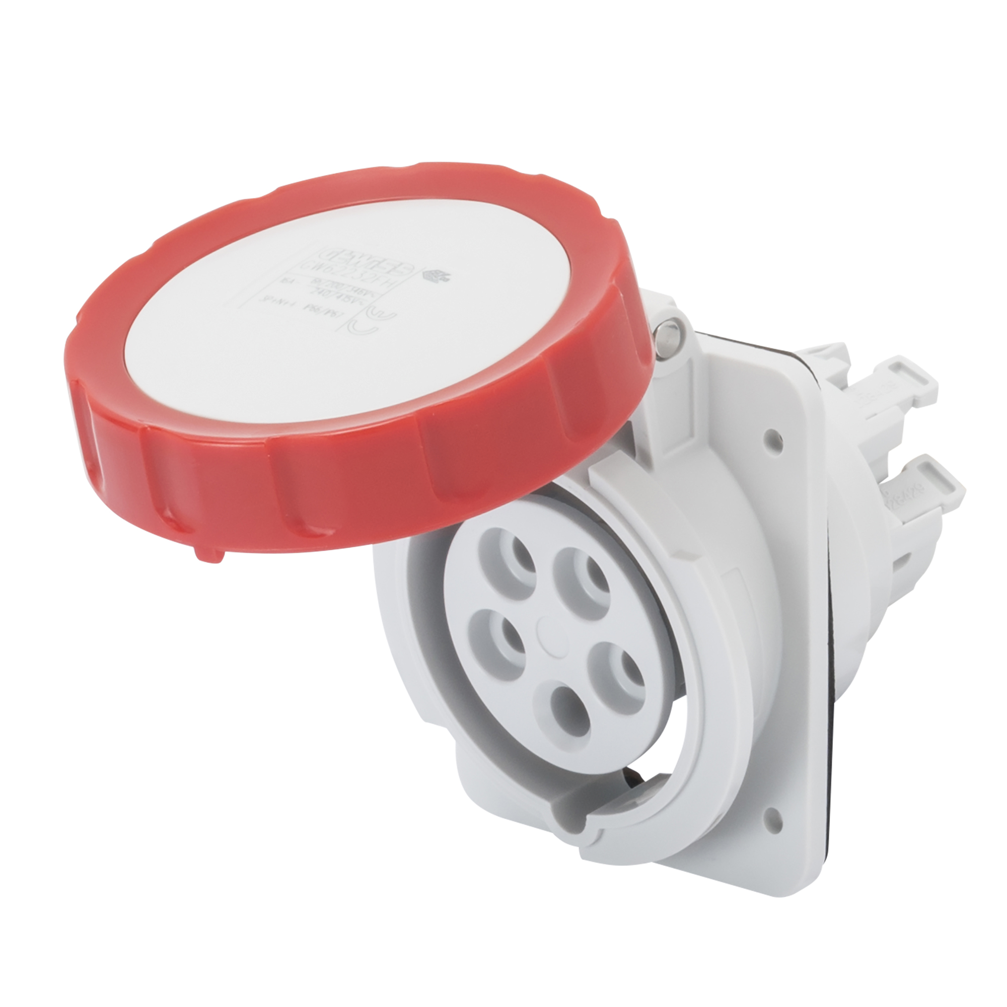 Hembra Industrial Emb 380V 32A 10G 3P+N+T IP66/67 Rojo Libre Mantencion GW62243FH — Gewiss — Gewiss