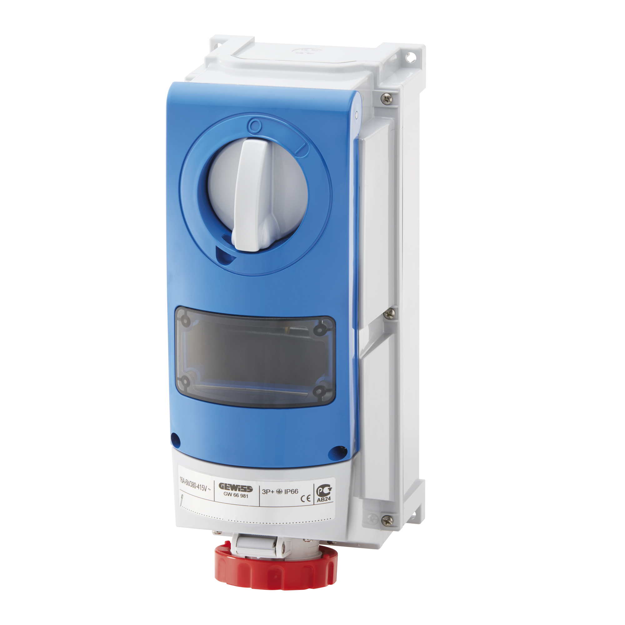Base Vertical Industrial Sobrepuesto 32A 400V 3P+T GW66992 — Gewiss — Gewiss