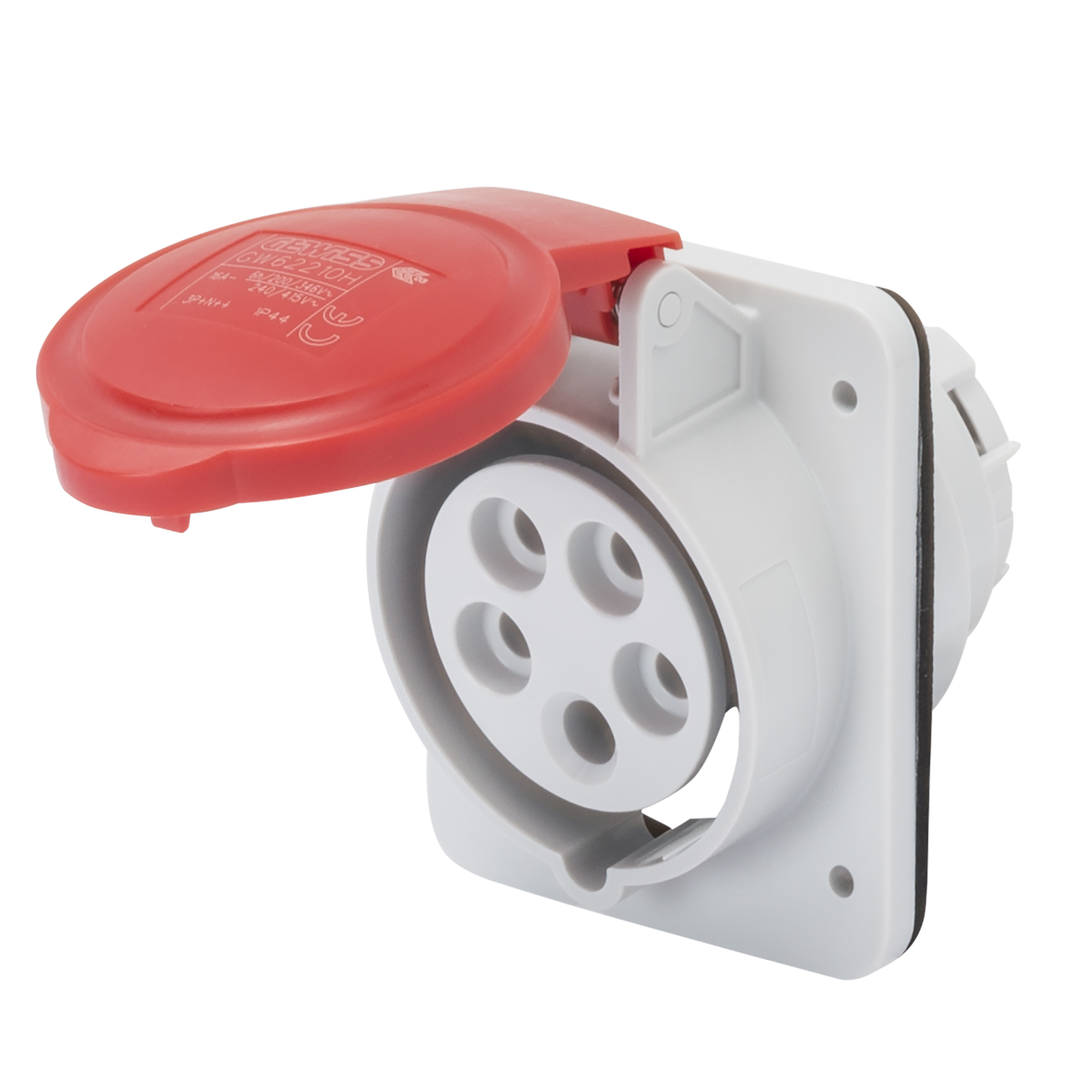 Enchufe Hembra Industrial Embutido 380V 32A 3P+T IP44/54 GW62220H — Gewiss — Gewiss