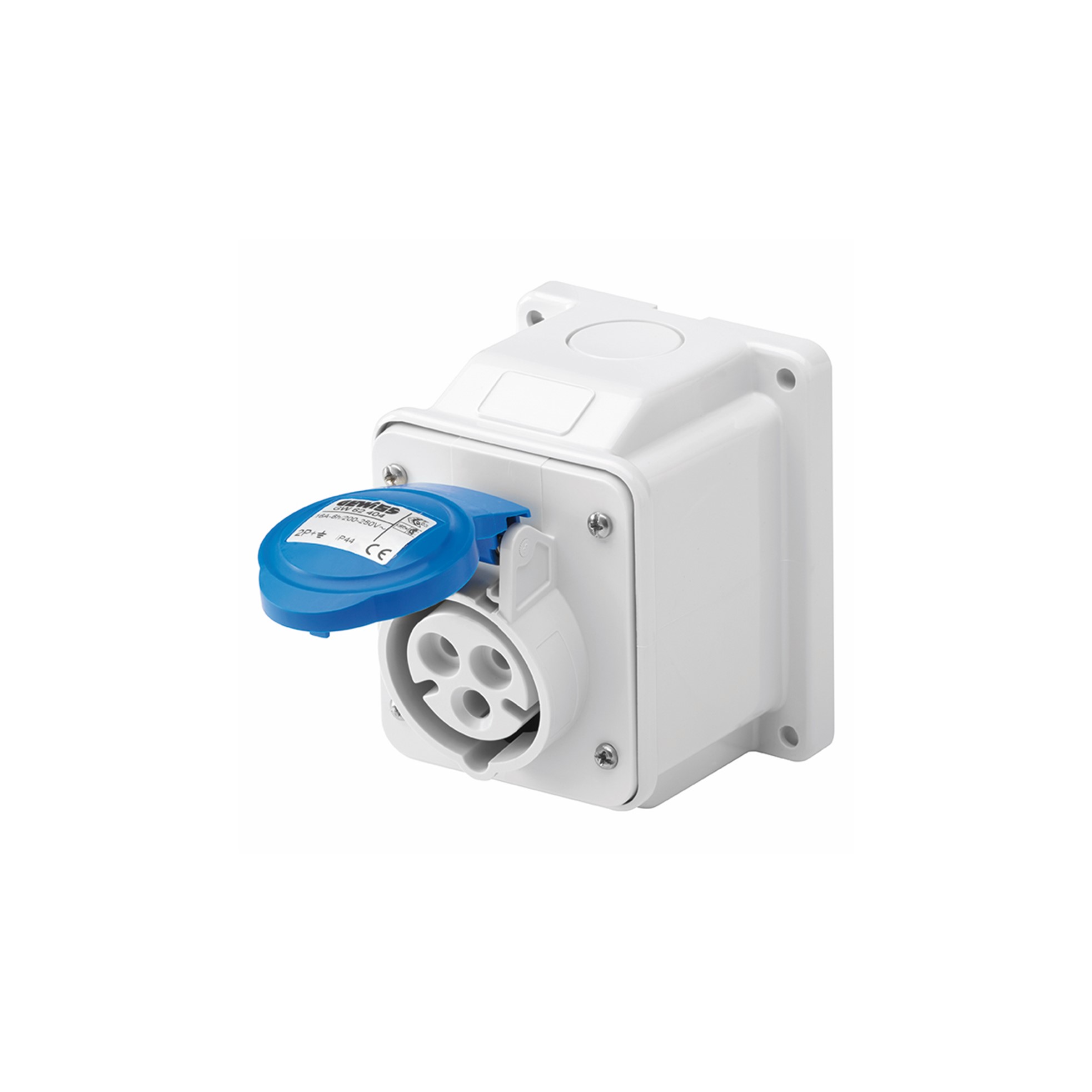 Hembra Industrial Sobrepuesto 220V 16A 10G 2P+T IP44 Azul GW62404 — Gewiss — Gewiss