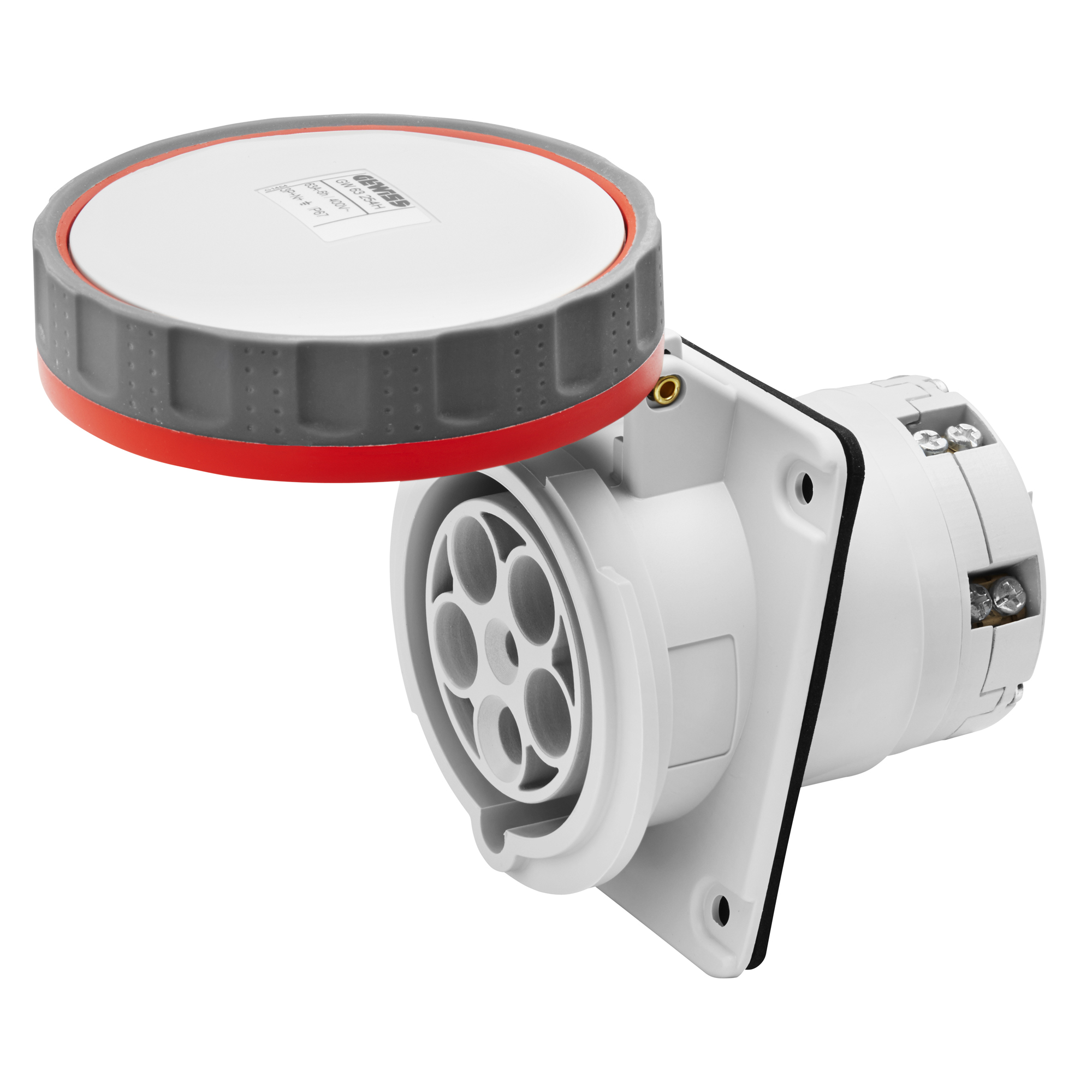 Hembra Industrial Embutida 380V 63A 10G 3P+N+T IP66/67 Rojo GW63254H — Gewiss — Gewiss