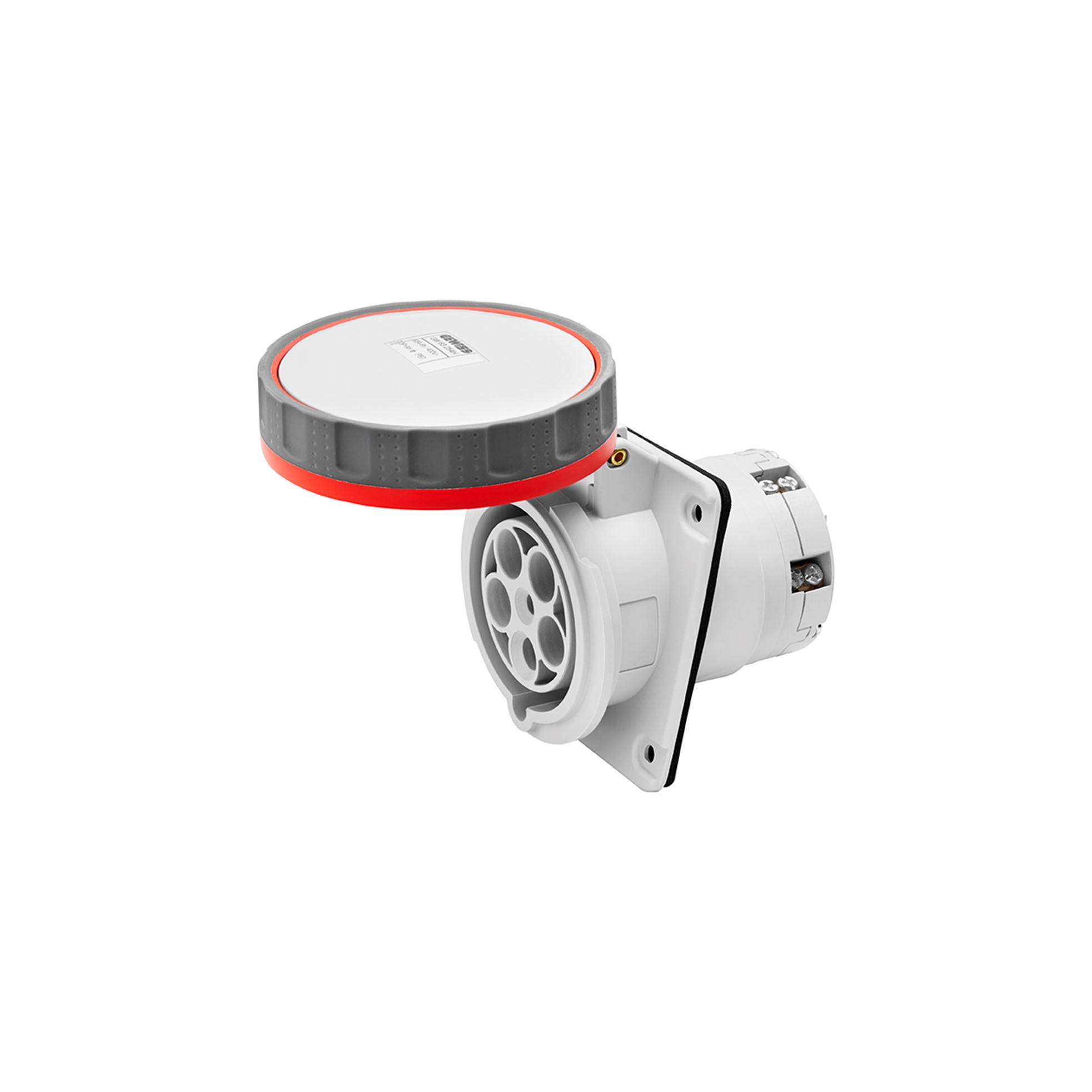 Hembra Industrial Embutida 380V 125A 10G 3P+N+T IP66/IP67 Rojo GW62262H — Gewiss — Gewiss