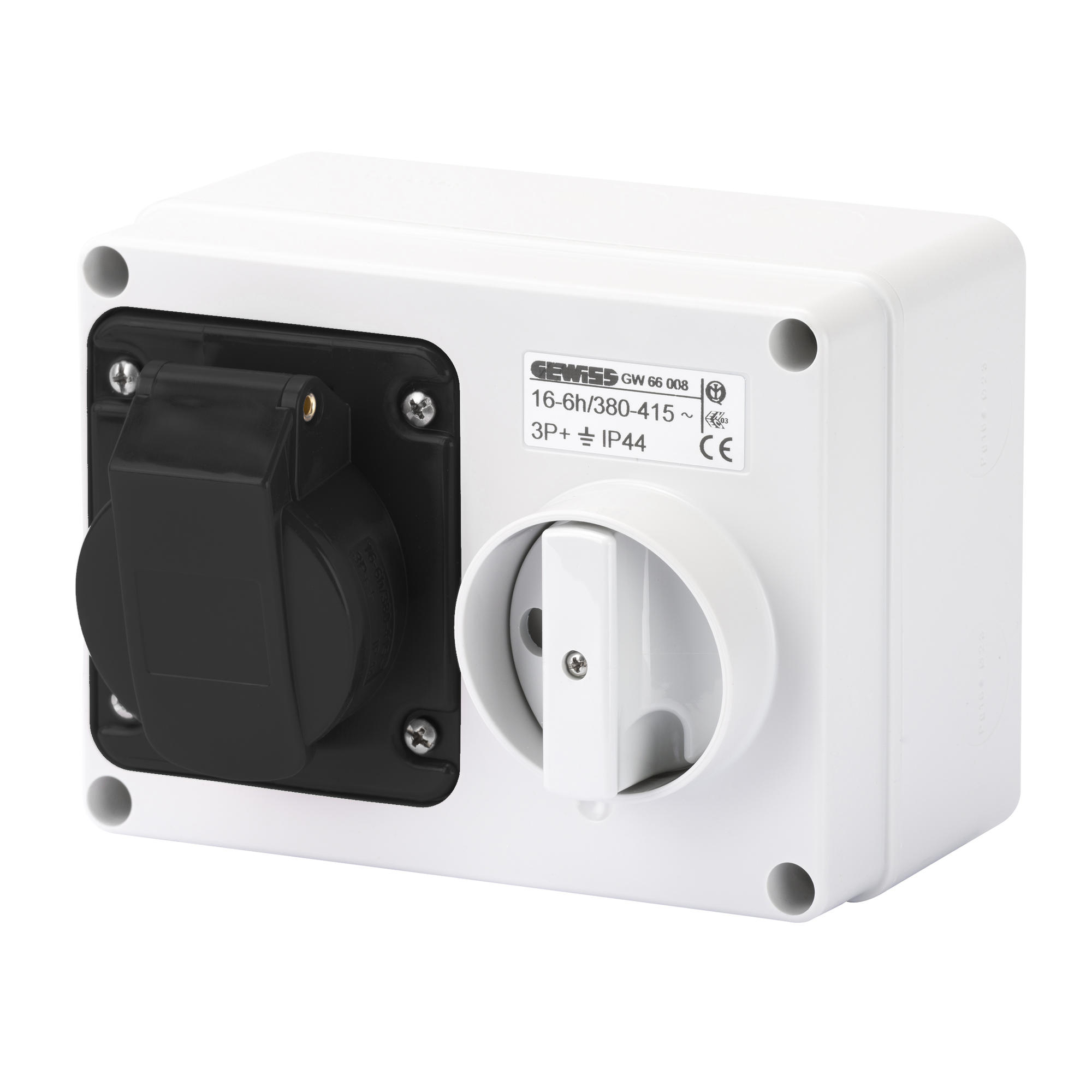 Base Vertical Industrial 32A 500V 3P+T GW66021 — Gewiss — Gewiss