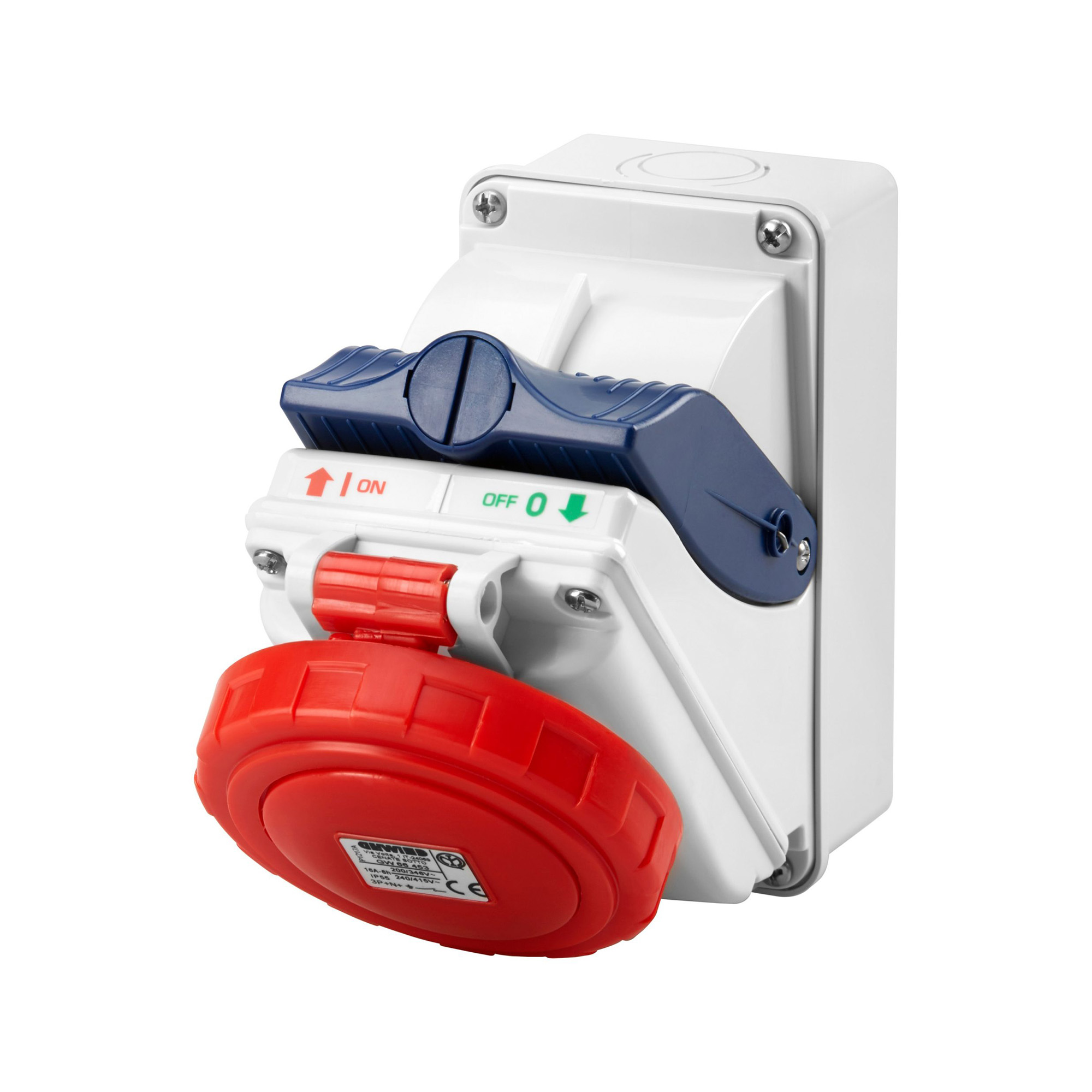 Enchufe Ind S/p Con Maneta de Bloqueo 3P+T 32A 400V 6H IP55 Ro GW66463 — Gewiss — Gewiss