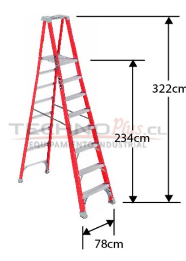 Escalera Plataforma 2.12 MT F/vidrio 8 Peldanos FXP1708 — Technoplus — Technoplus