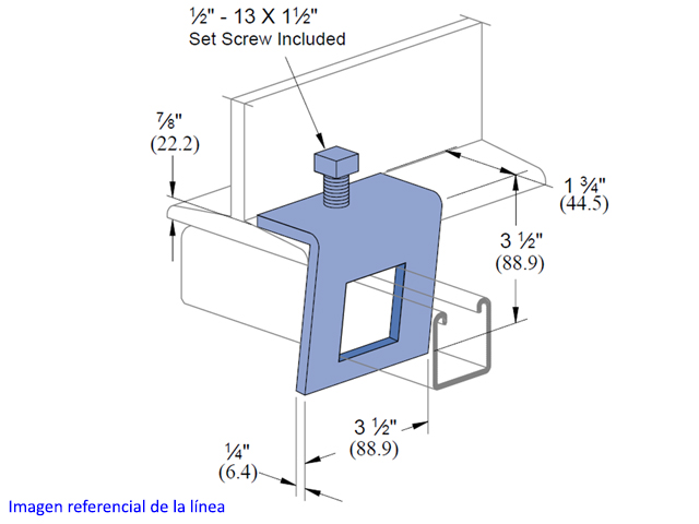 Abrazadera Ventana Perfil P-1796S Electrogalvanizada (Eg) P1796S Eg — Unistrut — Unistrut