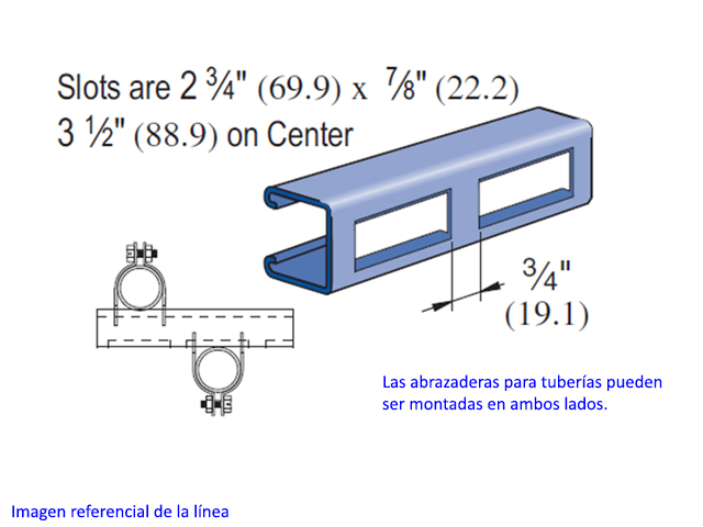 Perfil 41x41x3000x2.7mm (PG) RANURADO P1000DS 10PG Unistrut — Unistrut