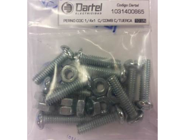 Perno Coc 1/4x1 Con Comb Con Tuerca X10UN 1031400865 — Mamut — Mamut