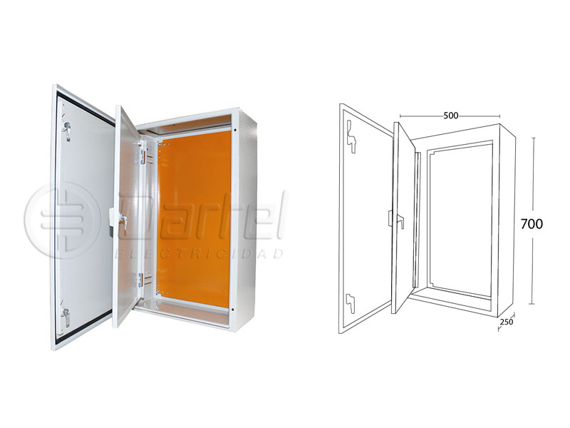 Armario Metalico con Puerta Interior 700x500x250 IP66 Color RAL7035 120752534 — FNX — FNX