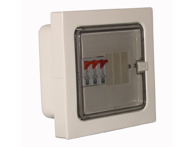 Tablero Metalico Embutir para Muros de Menor Espesor 6 Modulos DIN Puerta Transparente 6742-D 6742-D — Saime — Saime